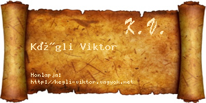 Kégli Viktor névjegykártya